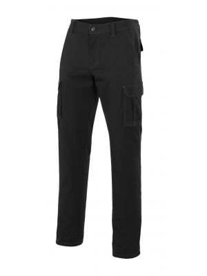 Pantalones de trabajo velilla multibolsillos con bolsillos de fuelle de algodon con impresión vista 1